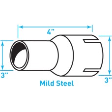 Truck Exhaust Coupler Single 16g, Mild Steel - 3"